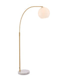 Gloss White Glass & Gold Floor Lamp - The Farthing