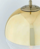 Gold and Clear Ribbed Spherical Ceiling Pendant - The Farthing