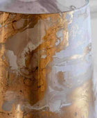 Gold and White Marble Effect Candle Holder - The Farthing