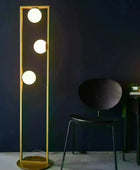 Gold Art Deco Opal Sphere Floor Light - The Farthing