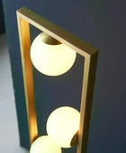 Gold Art Deco Opal Sphere Floor Light - The Farthing