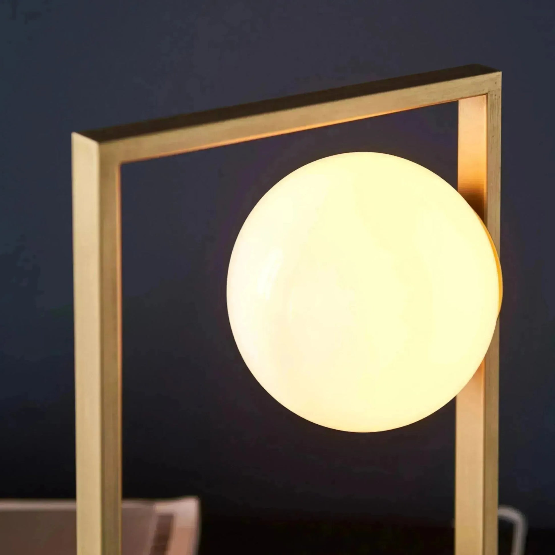 Gold Art Deco Opal Sphere Table Light - The Farthing