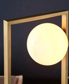 Gold Art Deco Opal Sphere Table Light - The Farthing