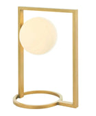 Gold Art Deco Opal Sphere Table Light - The Farthing