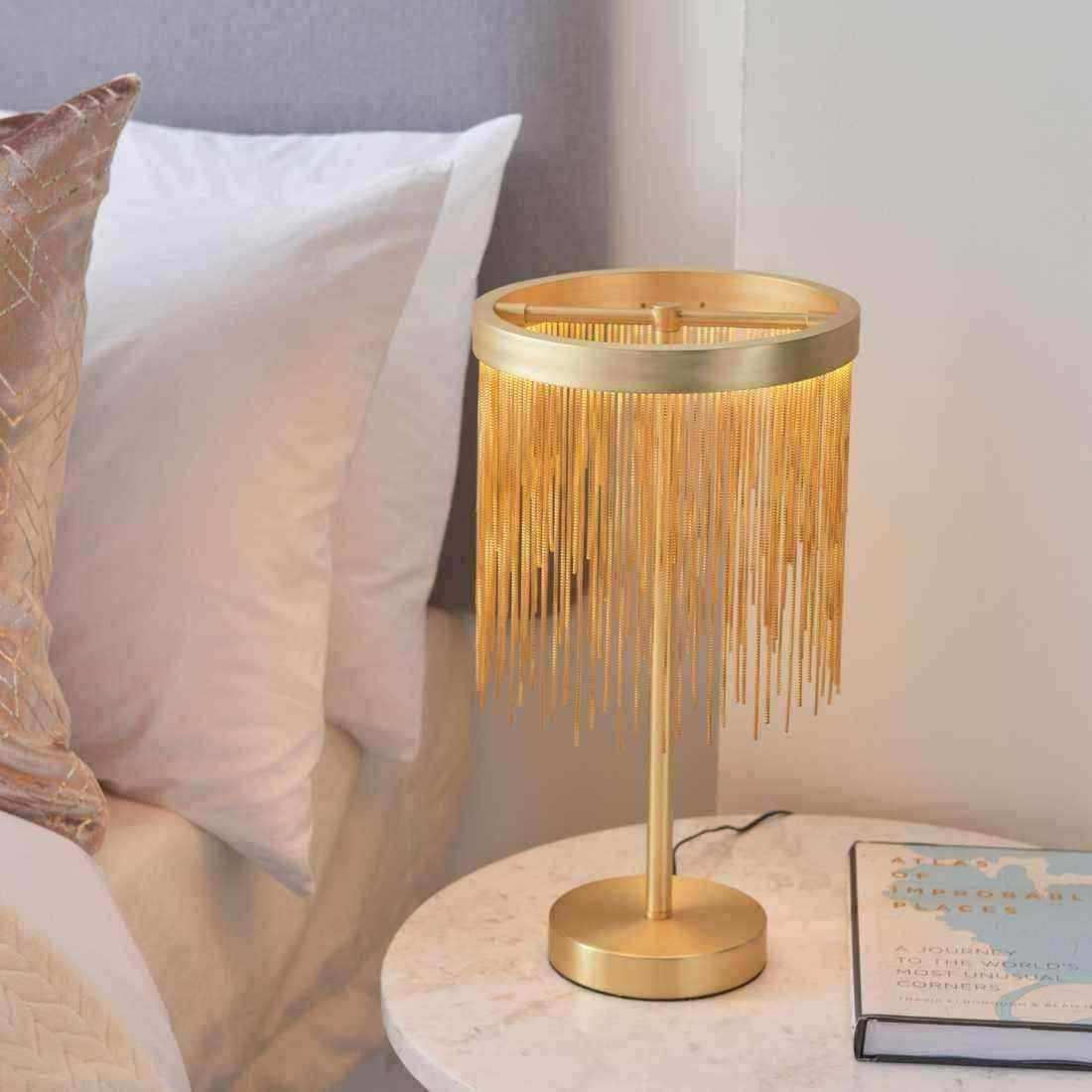 Gold Delicate Chain Table Lamp - The Farthing