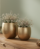 Gold Metal Planter Set of 2