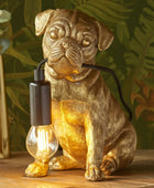 Gold Pug Table Lamp - The Farthing