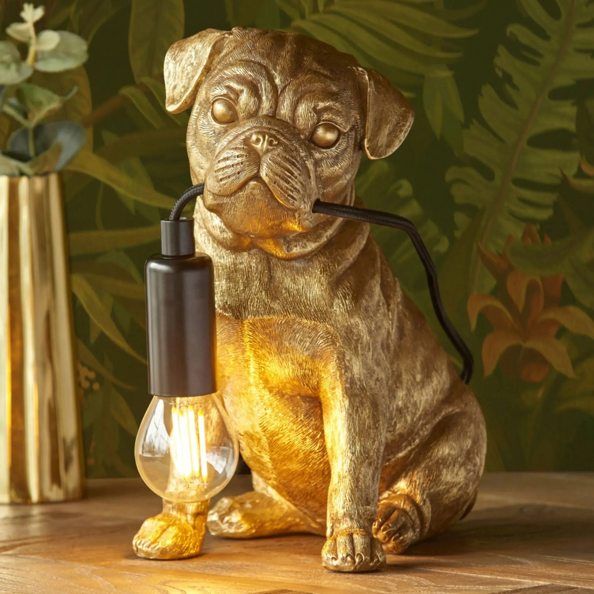 Gold Pug Table Lamp - The Farthing