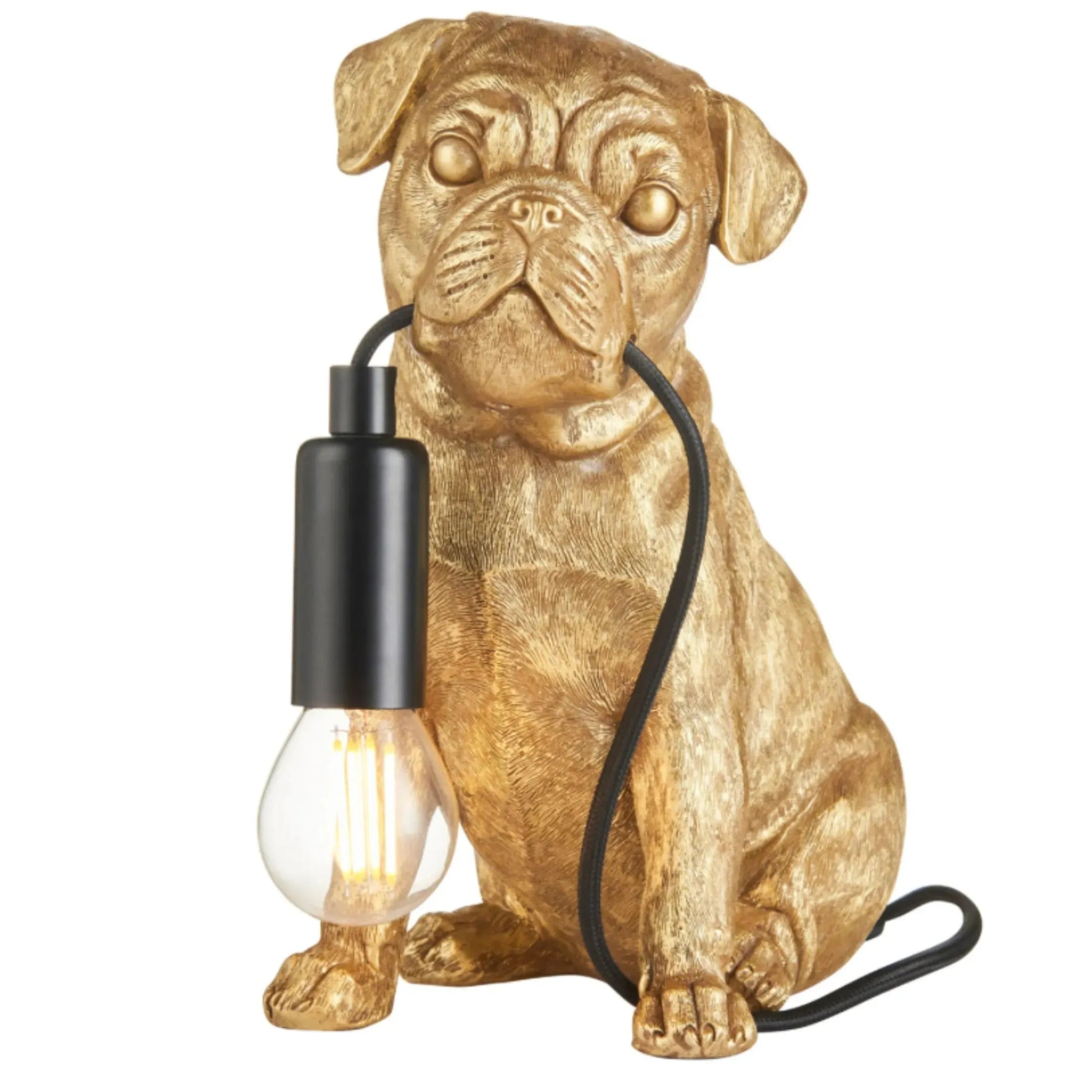 Gold Pug Table Lamp - The Farthing