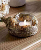 Gold Sleeping Fox Tealight Holder - The Farthing