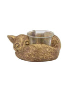 Gold Sleeping Fox Tealight Holder - The Farthing