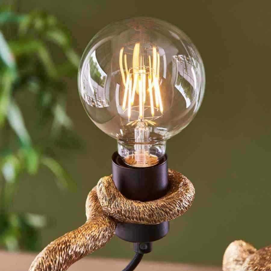 Gold Walking Monkey Table Light - The Farthing