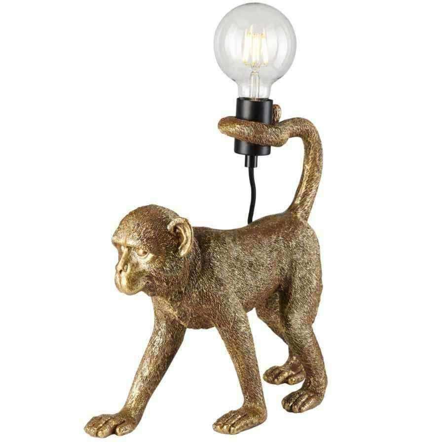 Gold Walking Monkey Table Light - The Farthing