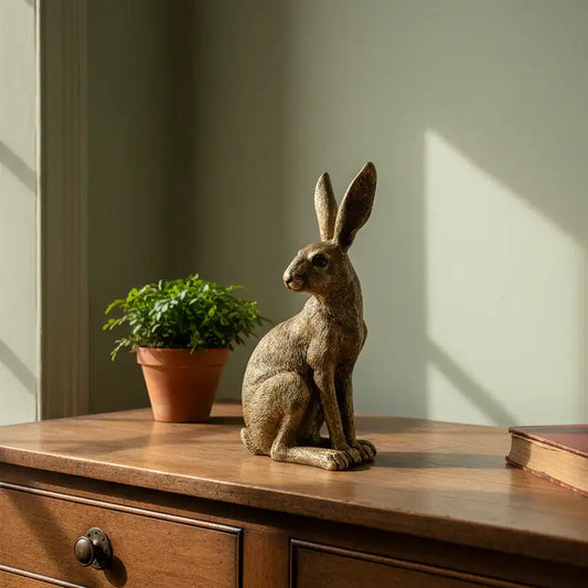 Golden Sitting Hare Ornament