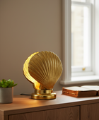Art Deco Inspired Gold Shell Lamp 55
