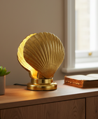 Art Deco Inspired Gold Shell Lamp