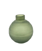 Green Bevelled Glass Round Vase - The Farthing