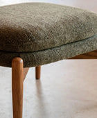 Green Boucle Fabric Foot Stool - The Farthing