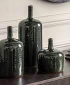 Green Ceramic Pots Set of 3 Ornaments - The Farthing