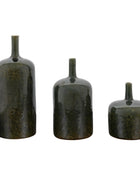 Green Ceramic Pots Set of 3 Ornaments - The Farthing