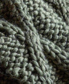 Green Chunky Cable Knitted Throw - The Farthing