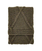 Green Chunky Cable Knitted Throw - The Farthing