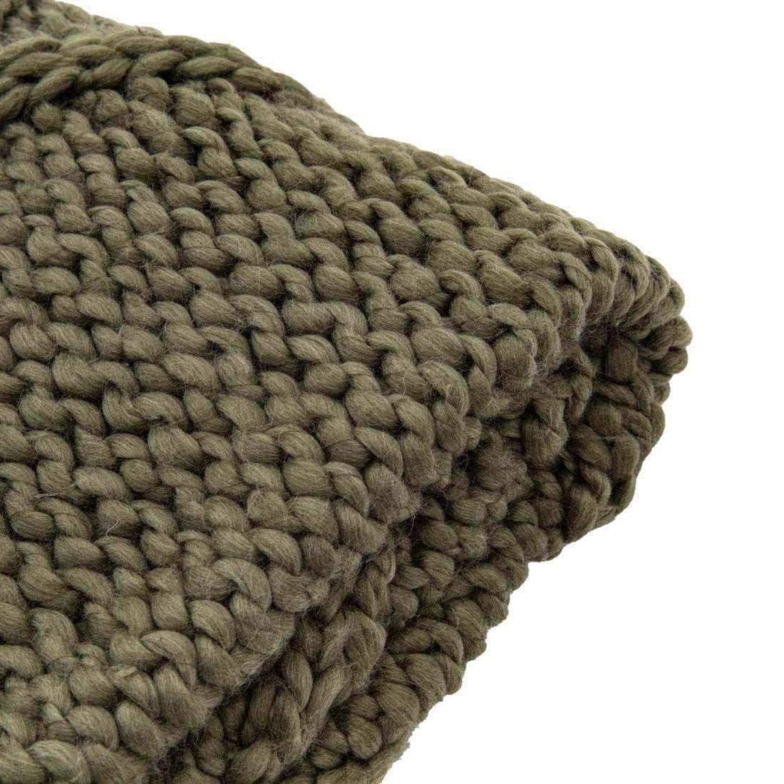 Green Chunky Cable Knitted Throw - The Farthing