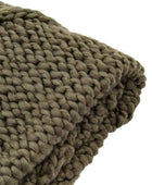 Green Chunky Cable Knitted Throw - The Farthing