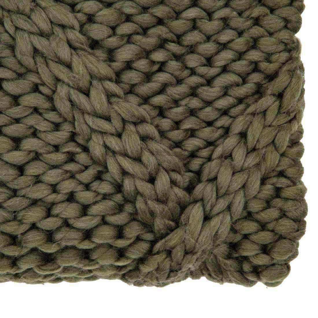 Green Chunky Cable Knitted Throw - The Farthing