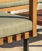 Green Cushion Wooden Outdoor Corner Sofa Set - The Farthing