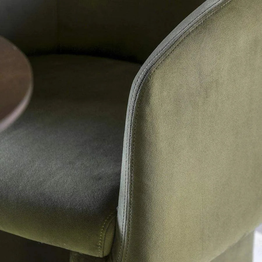 Green Fabric Curved Tub Dining Chair - The Farthing