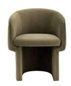 Green Fabric Curved Tub Dining Chair - The Farthing