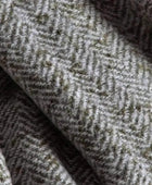 Green Herringbone Faux Mohair Throw - The Farthing