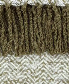 Green Herringbone Faux Mohair Throw - The Farthing