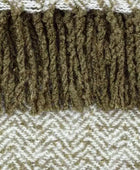 Green Herringbone Faux Mohair Throw - The Farthing