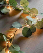 Green Light Up 20 LED Eucalyptus Garland - The Farthing