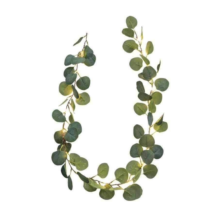 Green Light Up 20 LED Eucalyptus Garland - The Farthing