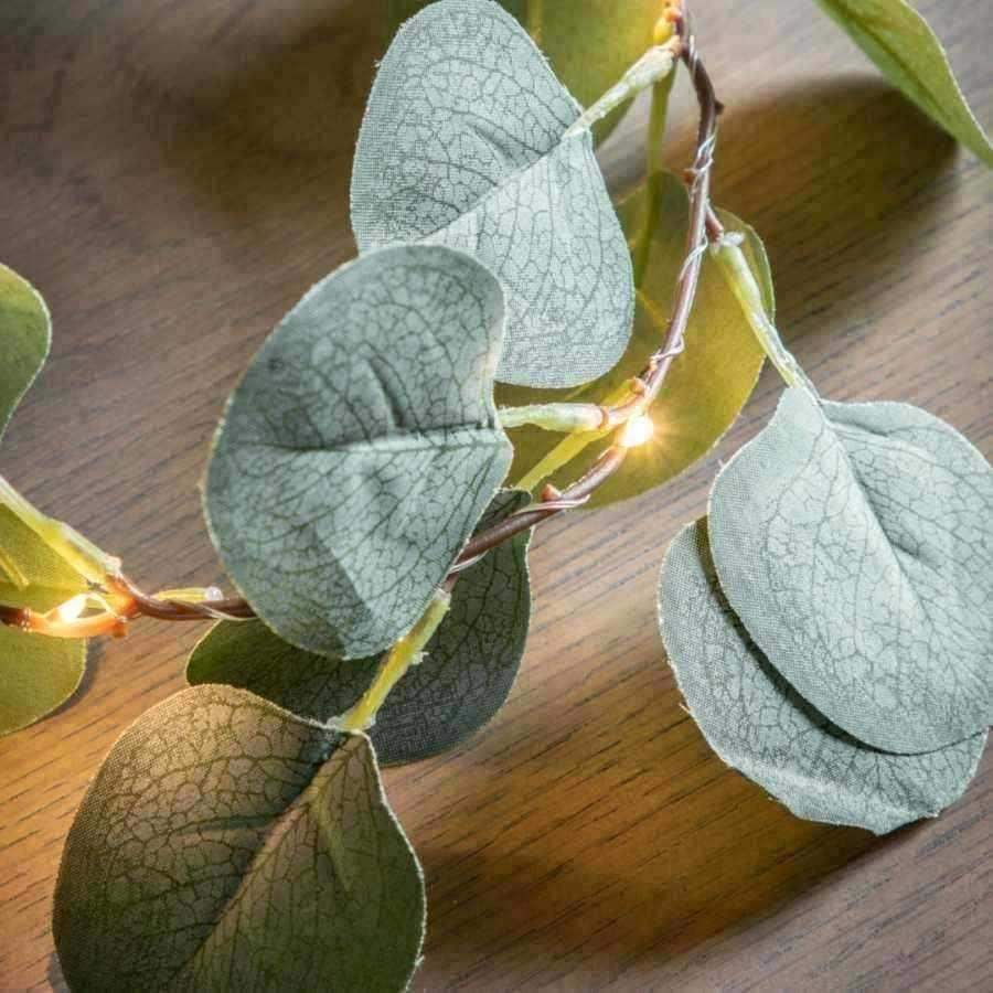 Green Light Up 20 LED Eucalyptus Garland - The Farthing