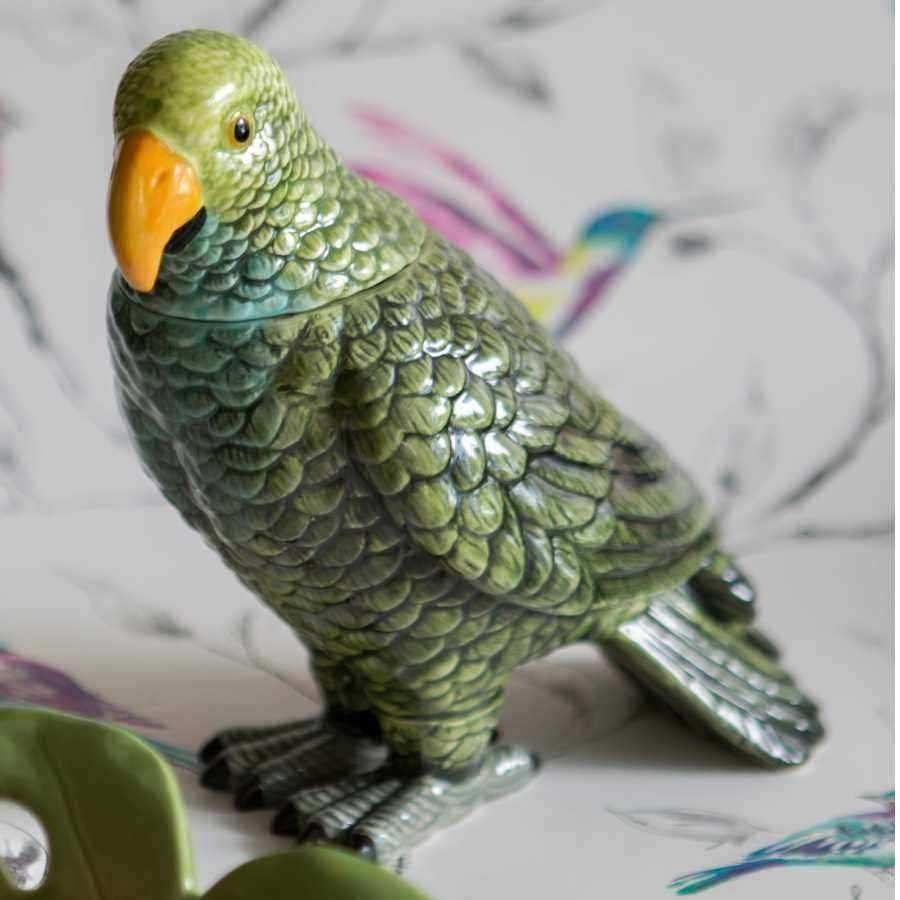 Green Parrot Ceramic Jar - The Farthing