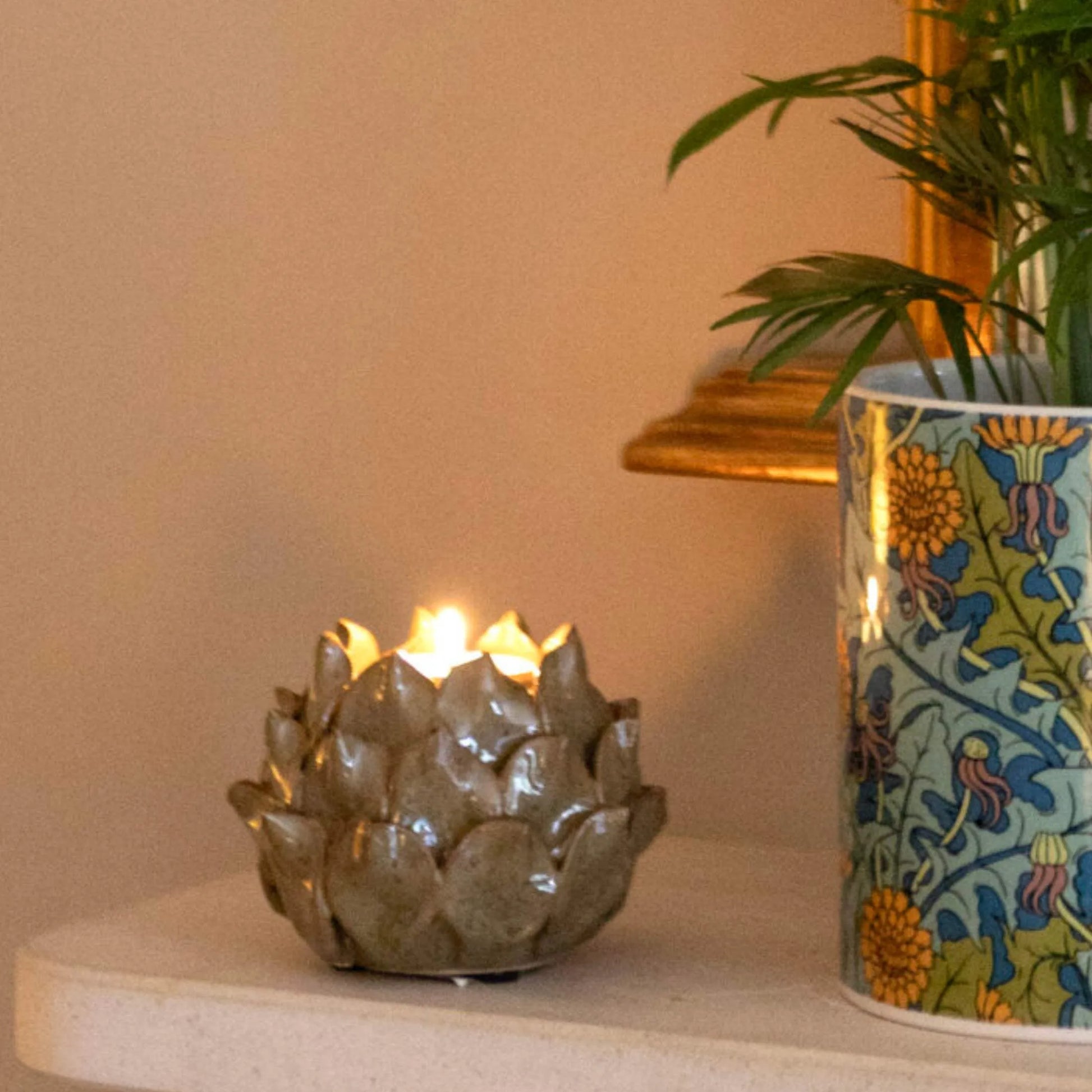 Green Petals Tea Light Holder - The Farthing