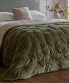 Green Pinch Quilt Bedspread - The Farthing