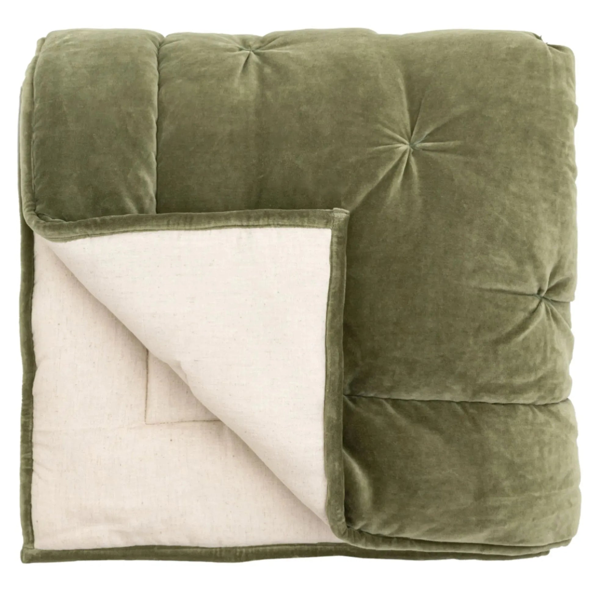 Green Pinch Quilt Bedspread - The Farthing