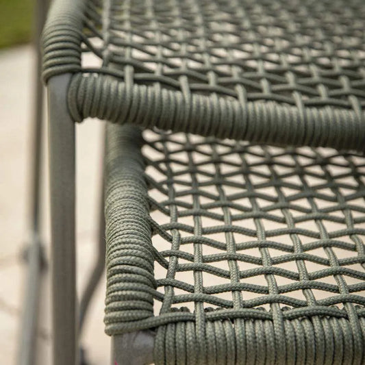 Green Rope Lounger Chair and Footstool - The Farthing