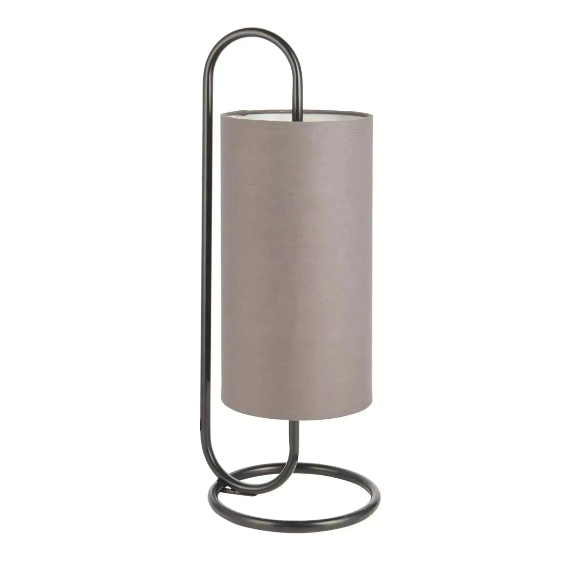 Grey and Black Loop Cylinder Table Lamp - The Farthing