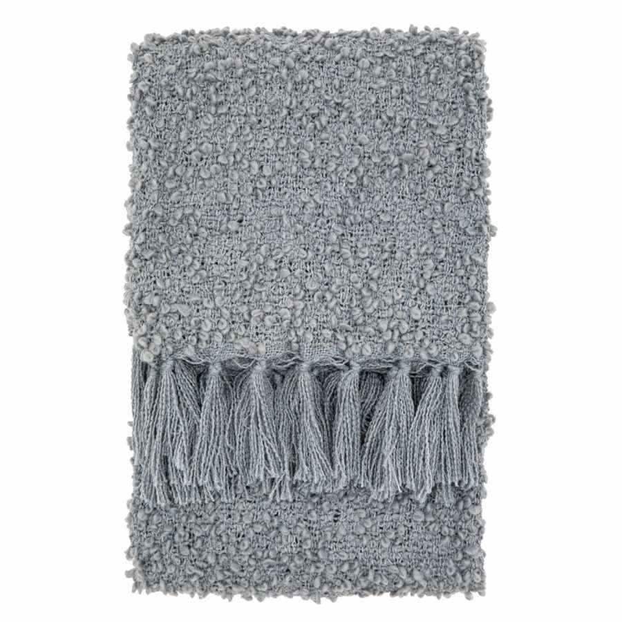 Grey Boucle Texture Throw - The Farthing