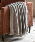 Grey Chenille Throw - The Farthing