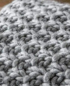 Grey Chunky Knitted Moss Stitched Throw - The Farthing