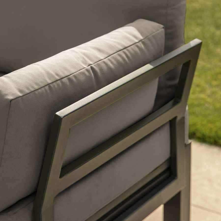 Grey Cushion Chaise Corner Garden Lounger Set - The Farthing