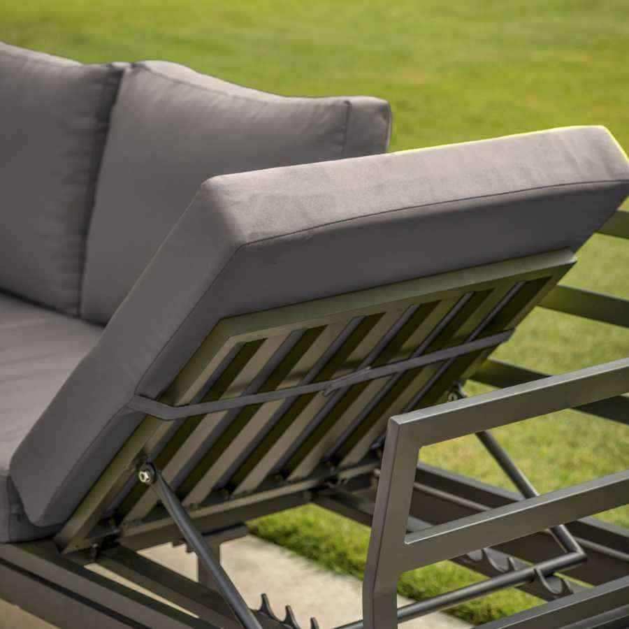 Grey Cushion Chaise Corner Garden Lounger Set - The Farthing