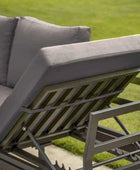 Grey Cushion Chaise Corner Garden Lounger Set - The Farthing